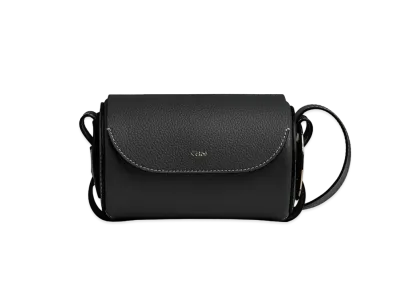 Chloe Darryl Mini Bag In Grained & Smooth Calfskin "Black"
