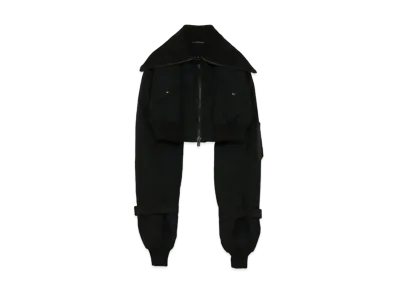 Yohji Yamamoto TA MEMORY TAFTA HIGH COLLAR SHORT MA-1 "Black"