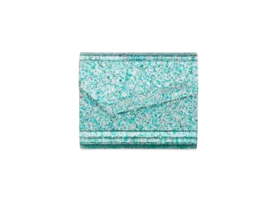 Jimmy Choo Micro Candy Halo Coarse Glitter Acrylic Mini Clutch Bag "Miami Mint"