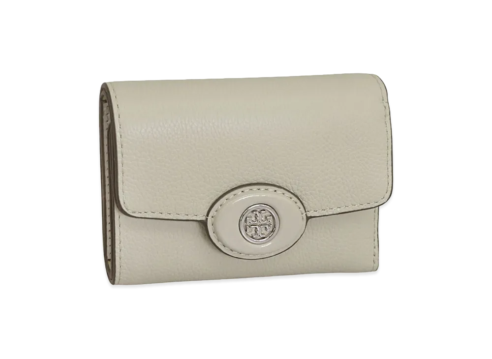 TORY BURCH Women's Robinson Pebbled Small Wallet "Green"