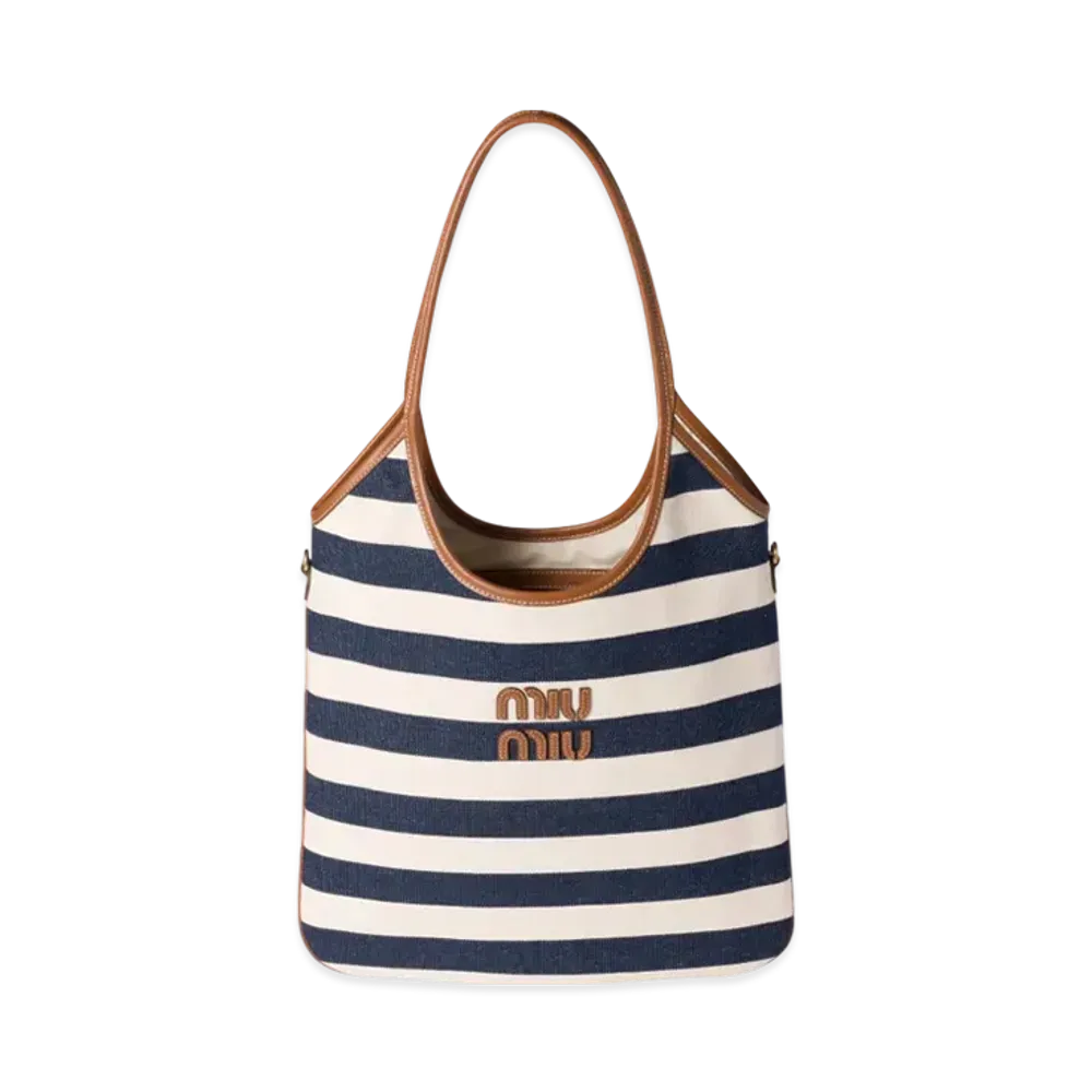 MIUMIU Ivy Canvas and Leather Bag "Blue"
