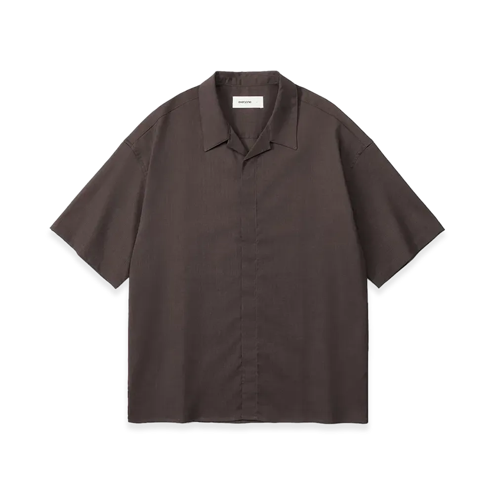 everyone x IFNi Fly Front Open Collar Shirt "Browm"