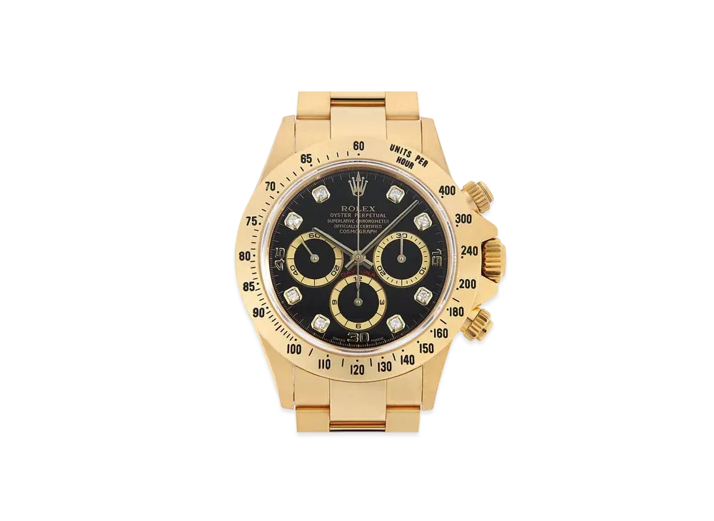 ROLEX Cosmograph Daytona 8P Diamonds "Black/Yellow Gold"