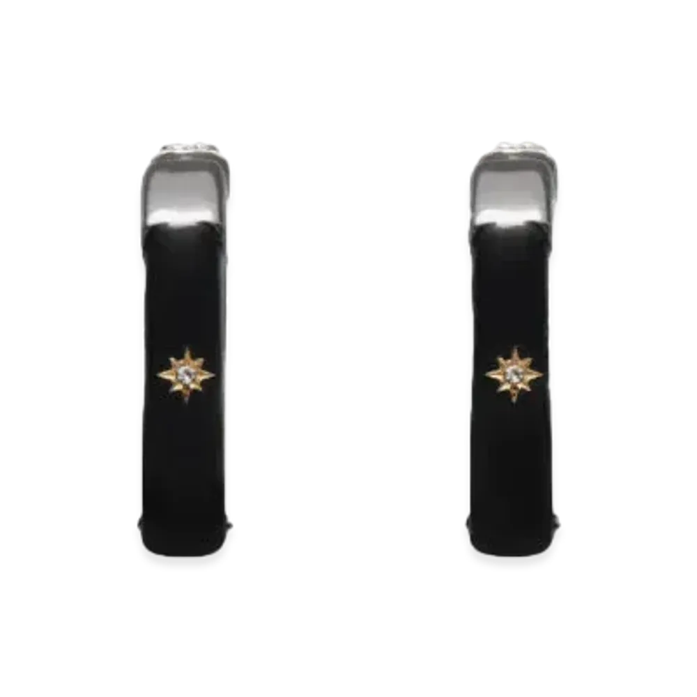 Maison Margiela Enamel Hoop Earring "Black"