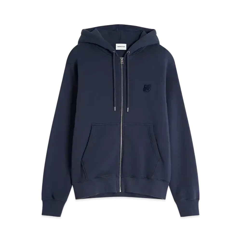 Maison Kitsune Bold Fox Head Patch Comfort Zip Hoodie "Ink Blue"