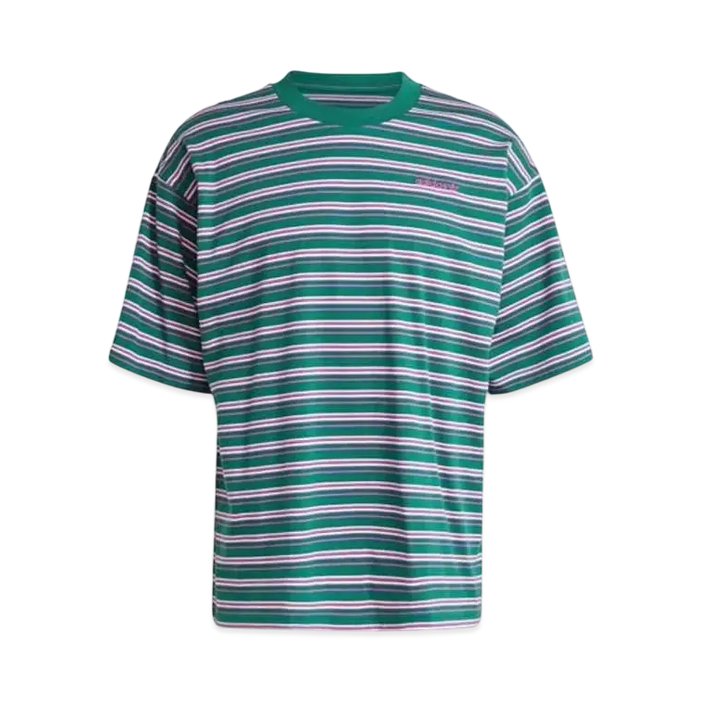 adidas 80s Loose Striped Short Sleeve T-Shirt "Collegiate Green"