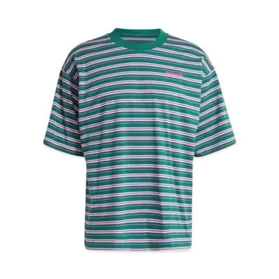 adidas 80s Loose Striped Short Sleeve T-Shirt "Collegiate Green"