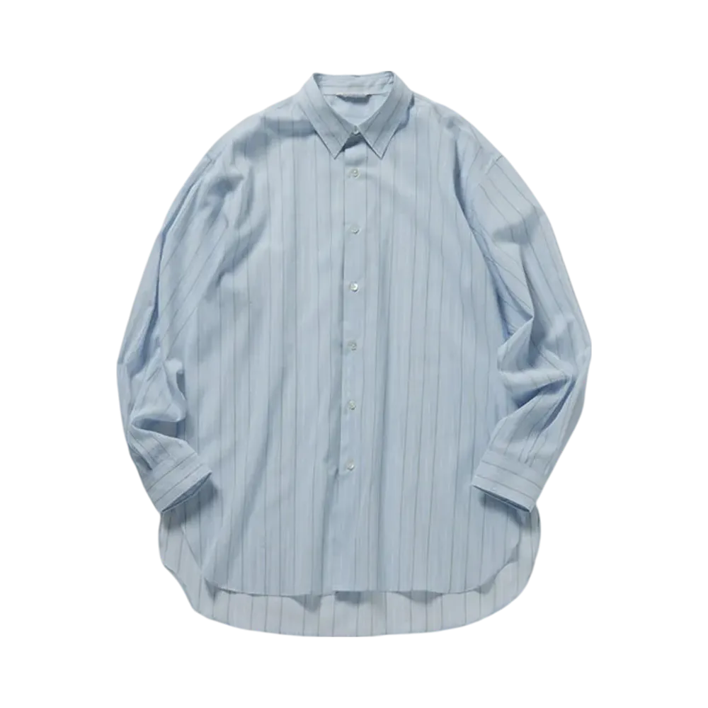 AURALEE 24SS Hard Twist Finx Organdy Stripe Shirt "Sax"