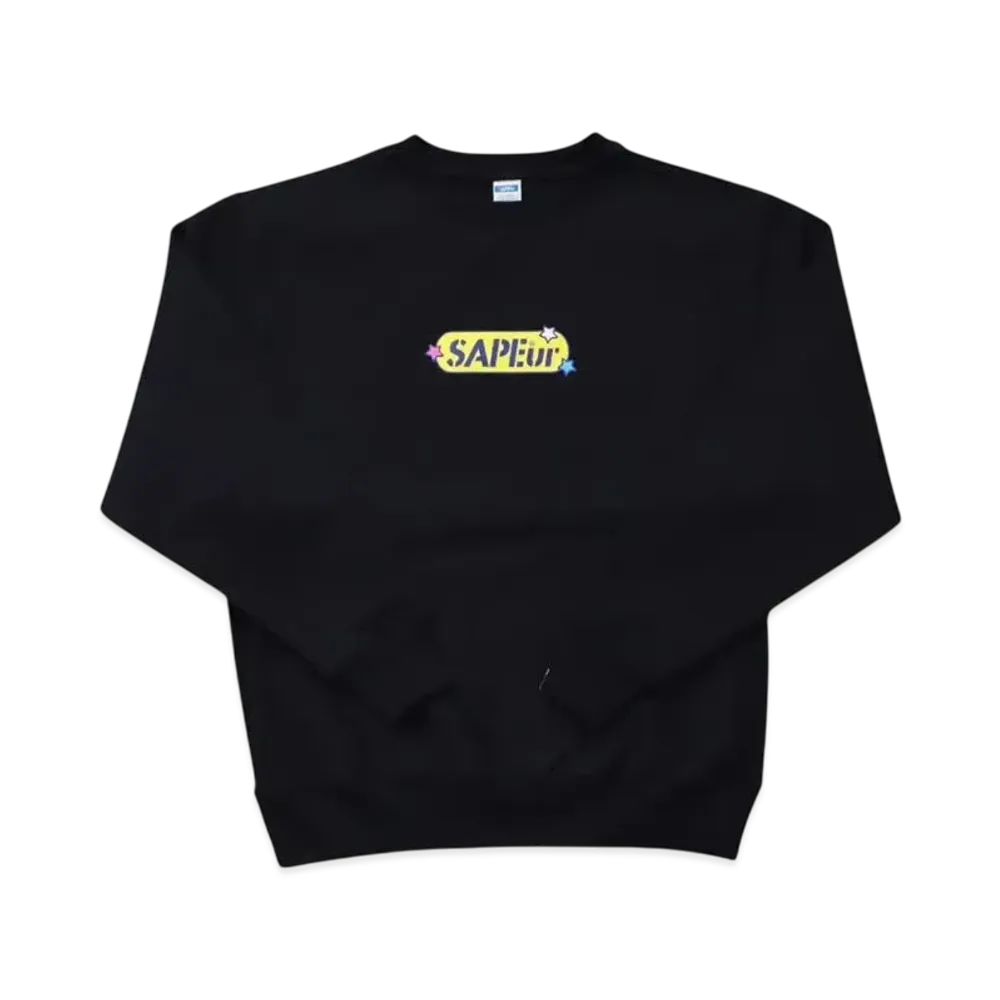 SAPEur Youth 70S Pop Head Crew Neck "Black"