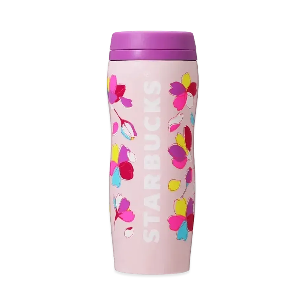 STARBUCKS SAKURA 2024 Carved stainless steel bottle 355ml "Colorful Petal"