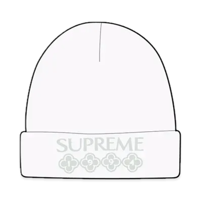 Supreme Glitter Beanie "White"