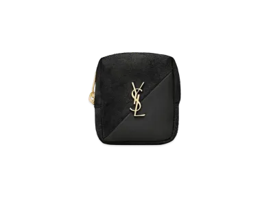 SAINT LAURENT Jamie Cube Charm In Suede And Lambskin "Black"