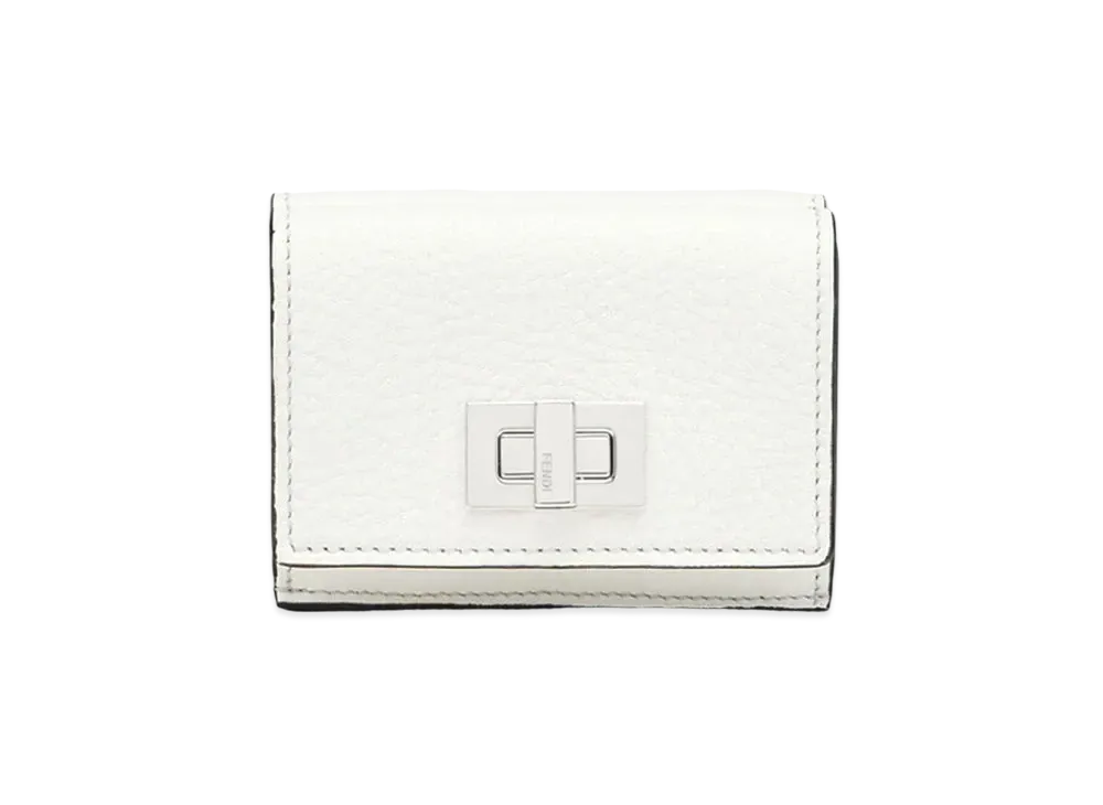 FENDI Micro Tri-Fold Wallet Leather "White"