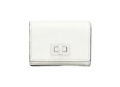 FENDI Micro Tri-Fold Wallet Leather "White"