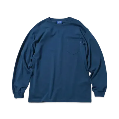 Lafayette SOLID POCKET L/S TEE "NAVY"
