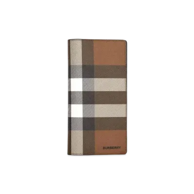 Burberry Check Conchnental Wallet "Dark Barch Brown"