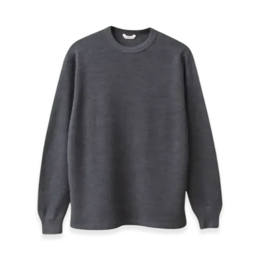 AURALEE Wool Cotton Thermal Sweat P/O "Charcoal"