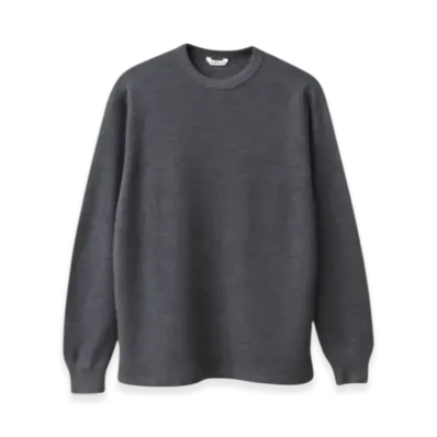 AURALEE Wool Cotton Thermal Sweat P/O "Charcoal"