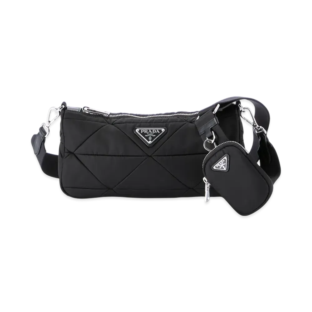 PRADA Tessuto Quilting Shoulder Bag "Black"