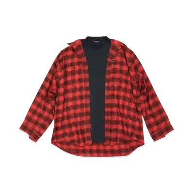 BALENCIAGA Trompe Loeil Oversized Shirt "Red"