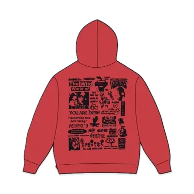 Supreme Wild Embroidered Hooded Sweatshirt "Burnt Red"