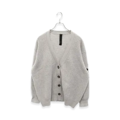Chrome Hearts Y Not Leather Patch Cashmere Cardigan "Grey"