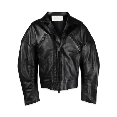 1017 ALYX 9SM Logo-Embossed Oversized Leather Jacket "Black"