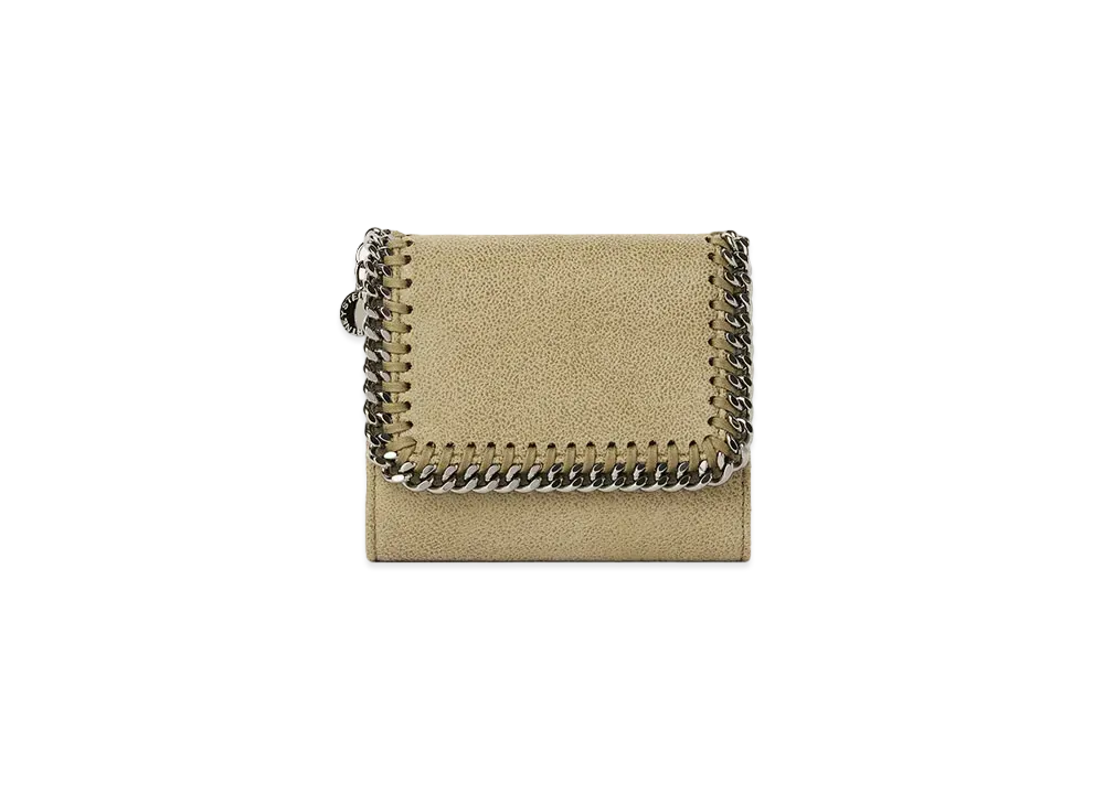 Stella McCartney Falabella Small Flap Wallet "Light Khaki"