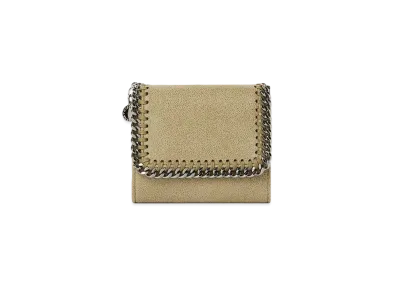 Stella McCartney Falabella Small Flap Wallet "Light Khaki"