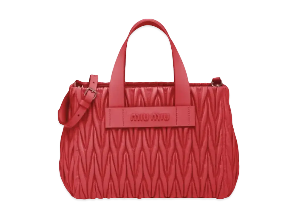 MIU MIU Materasse Leather Handbag "Red"