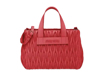 MIU MIU Materasse Leather Handbag "Red"