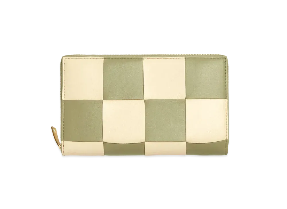 Bottega Veneta Zip Around Wallet "String/Travertine"