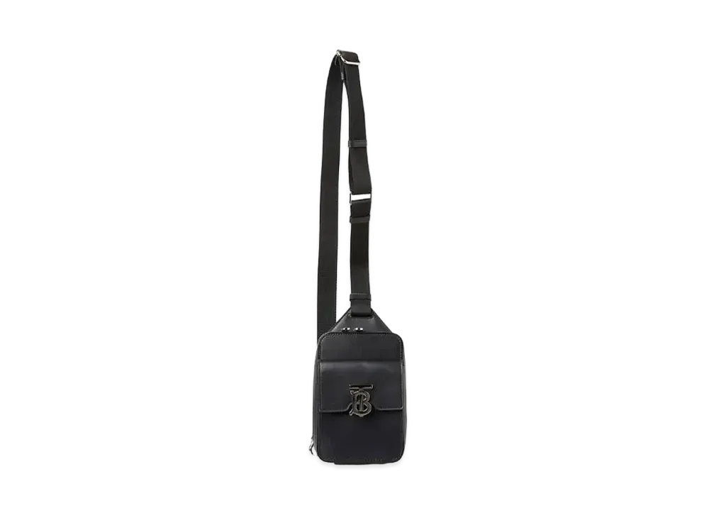 Burberry Monogram Motif Leather Cross Body Bag "Black"