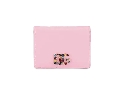 Dolce&Gabbana Wallet Calfskin DG Rhinestone "Pink"