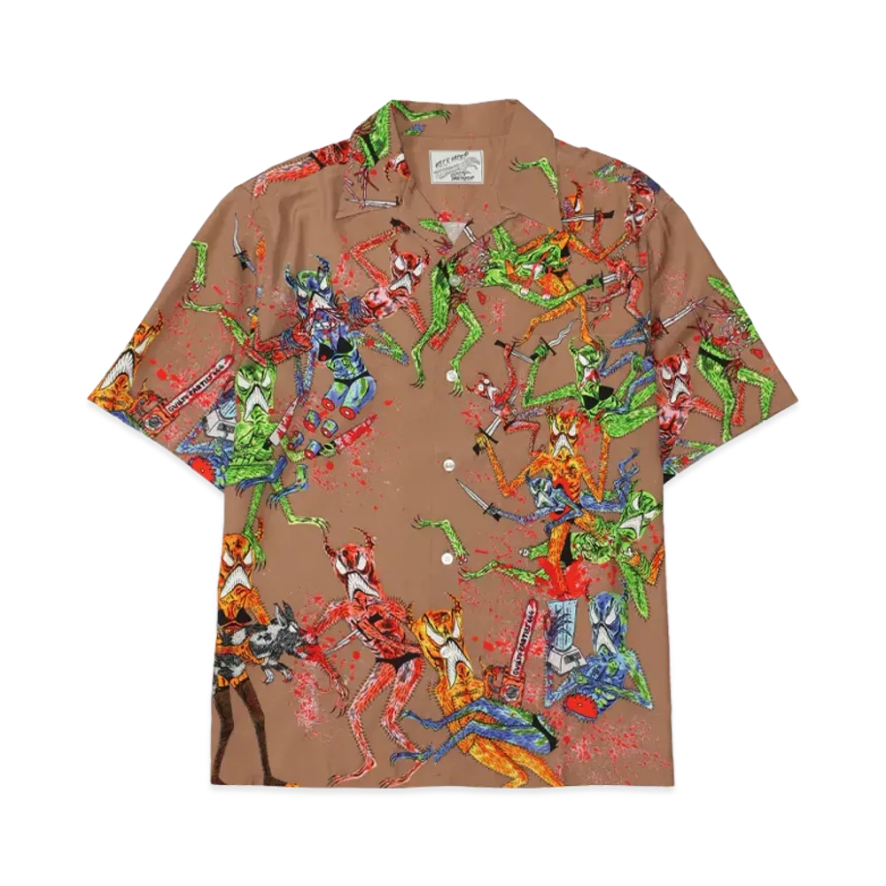 WACKO MARIA x NECKFACE Hawaiian Shirt "Light Brown"