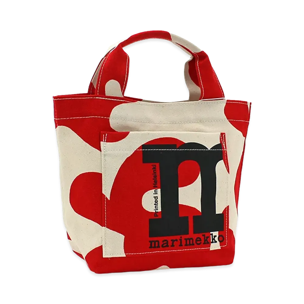 Marimekko Women's Tote Bag Mono Mini Tote Pulloposti "Red/Beige"