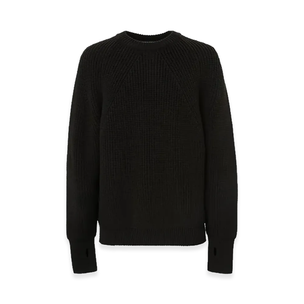 COMME des GARCONS HOMME Batoner W-Name Wool Crew Neck Knit "Black"