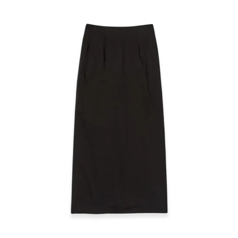 AURALEE Cotton Slub Rayon Plaiting Skirt "Black"