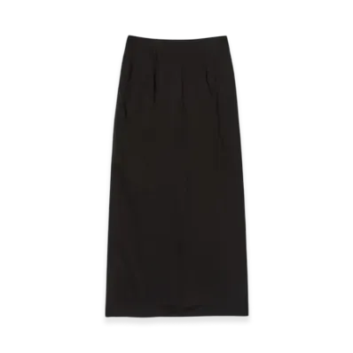 AURALEE Cotton Slub Rayon Plaiting Skirt "Black"