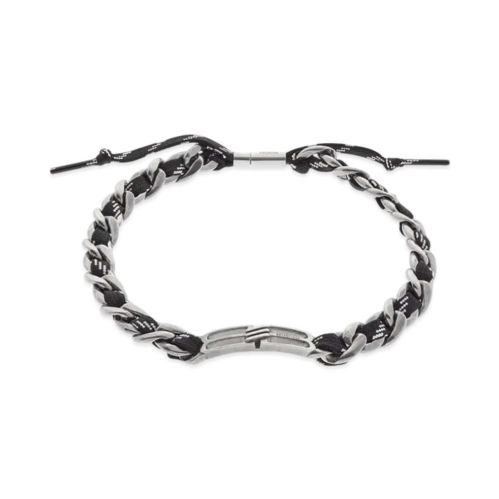 BALENCIAGA BB Icon Lace Choker "Antique Silver/Black/White"