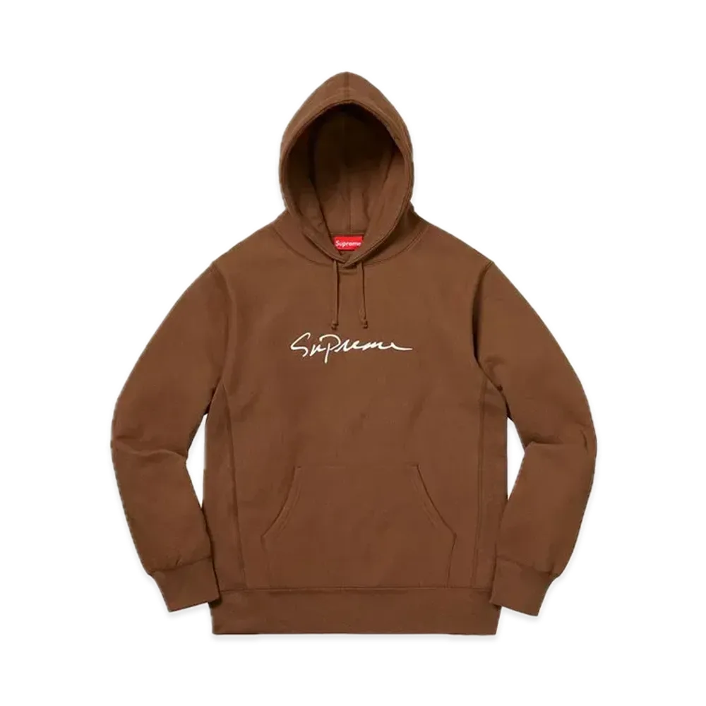 Supreme Classic Script Hooded Sweatshirt "Brown"
