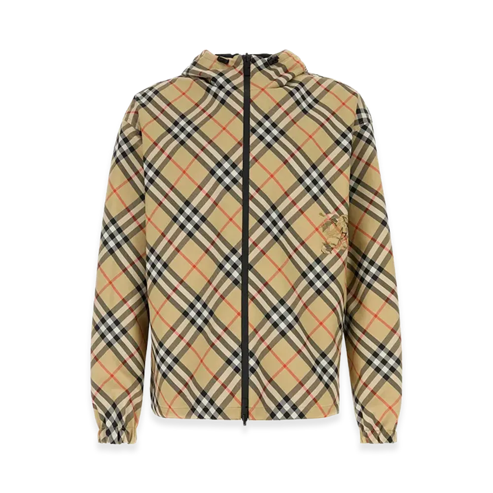Burberry Embroidered Polyester Reversible Jacket "Checked"