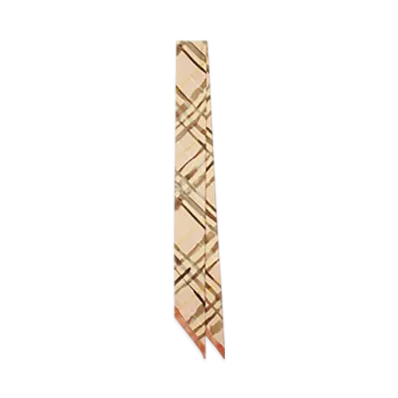 Burberry Skinny Reversible Check Silk Scarf "Teacup"