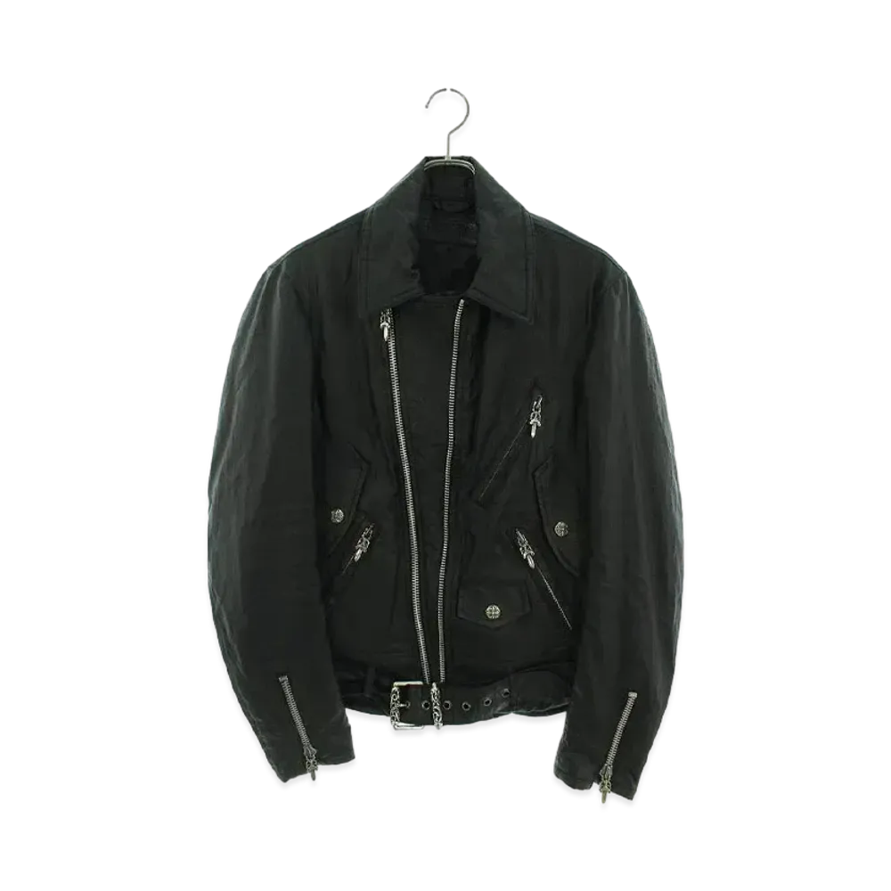 Chrome Hearts Gabba Wax Dorinen Cotton Riders Jacket Blouson "Black/Silver"