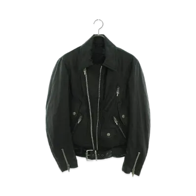 Chrome Hearts Gabba Wax Dorinen Cotton Riders Jacket Blouson "Black/Silver"