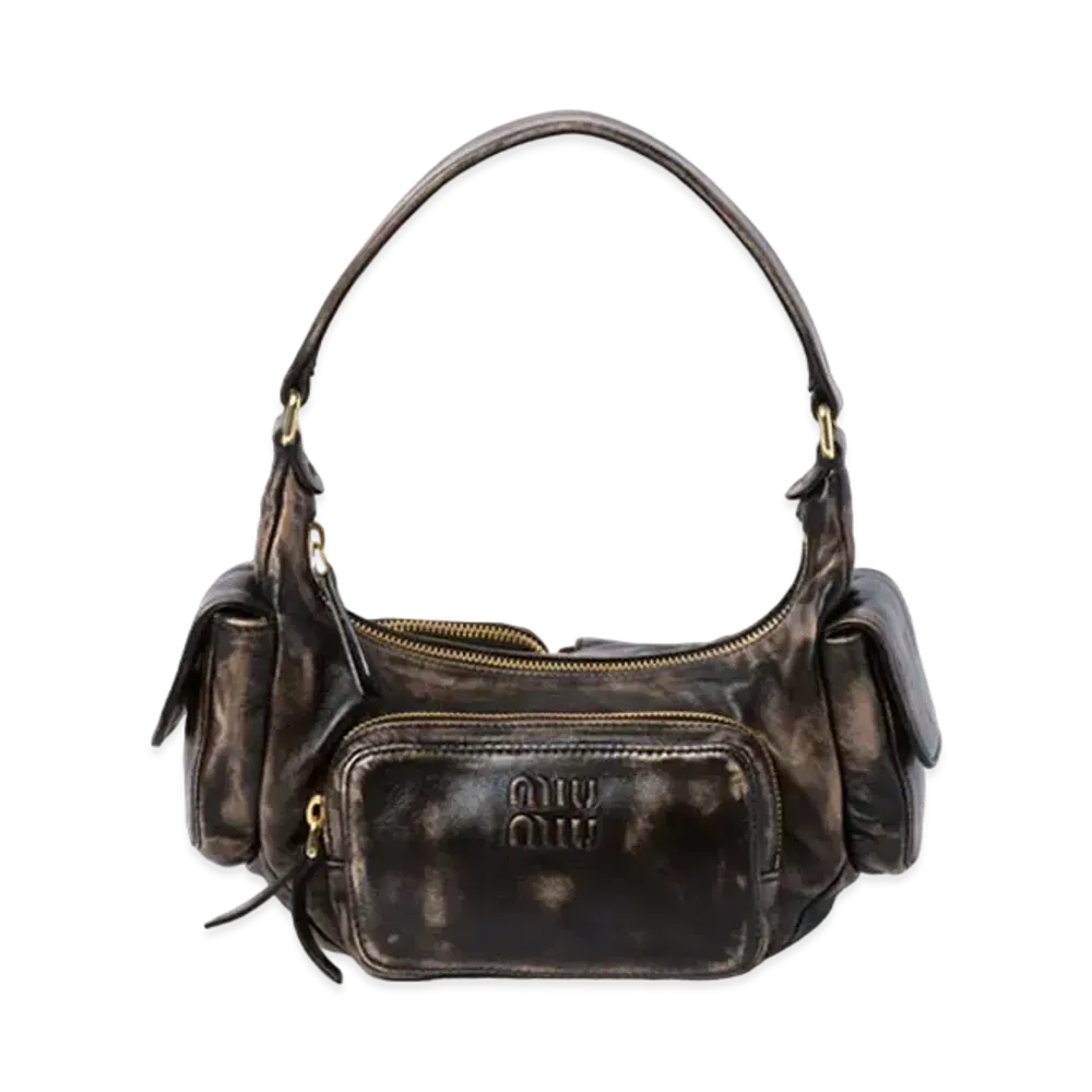 MIUMIU Nappa Leather Pocket Bag "Sand/Dark Brown"