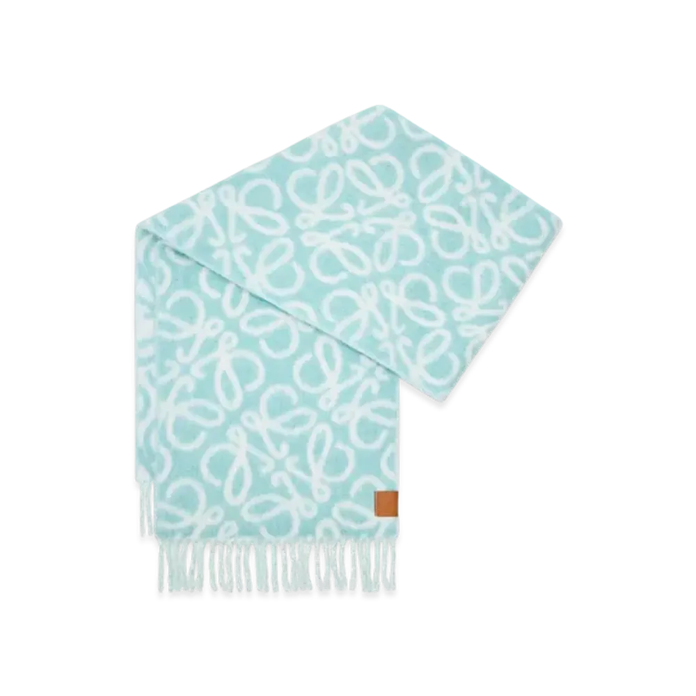 LOEWE Anagram Scarf "Light Blue/White"