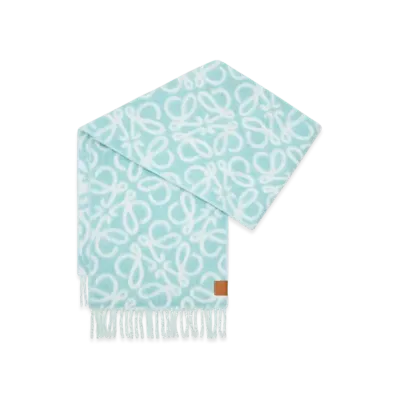 LOEWE Anagram Scarf "Light Blue/White"