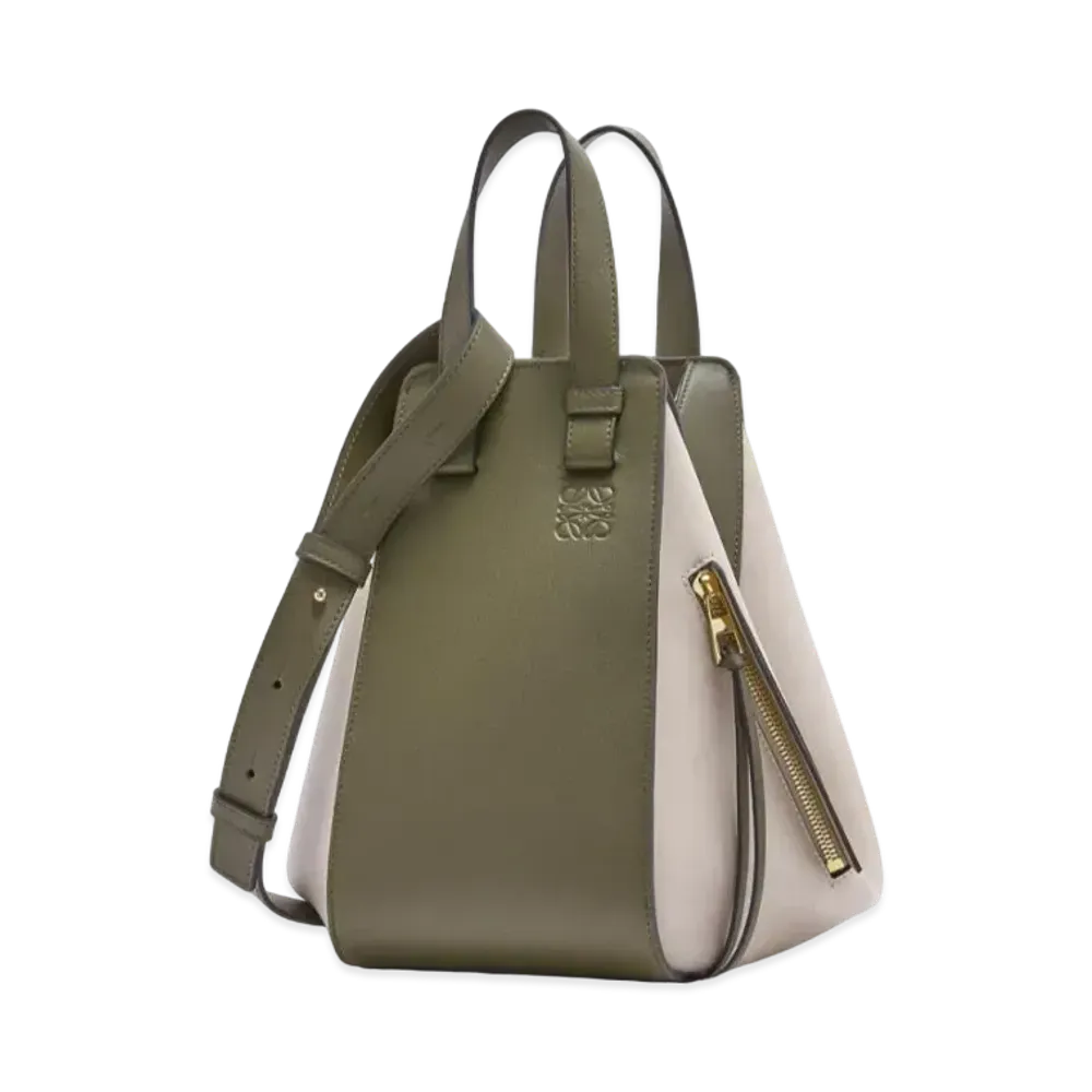 LOEWE Small Hammock Bag In Classic Calfskin "Autumn Green / Light Oat"