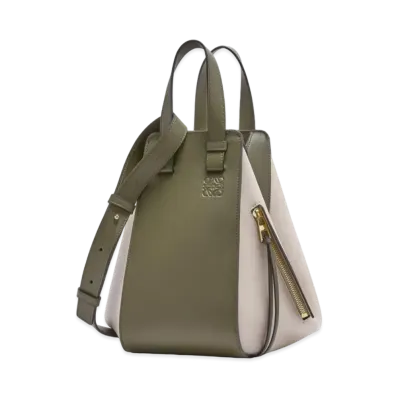 LOEWE Small Hammock Bag In Classic Calfskin "Autumn Green / Light Oat"